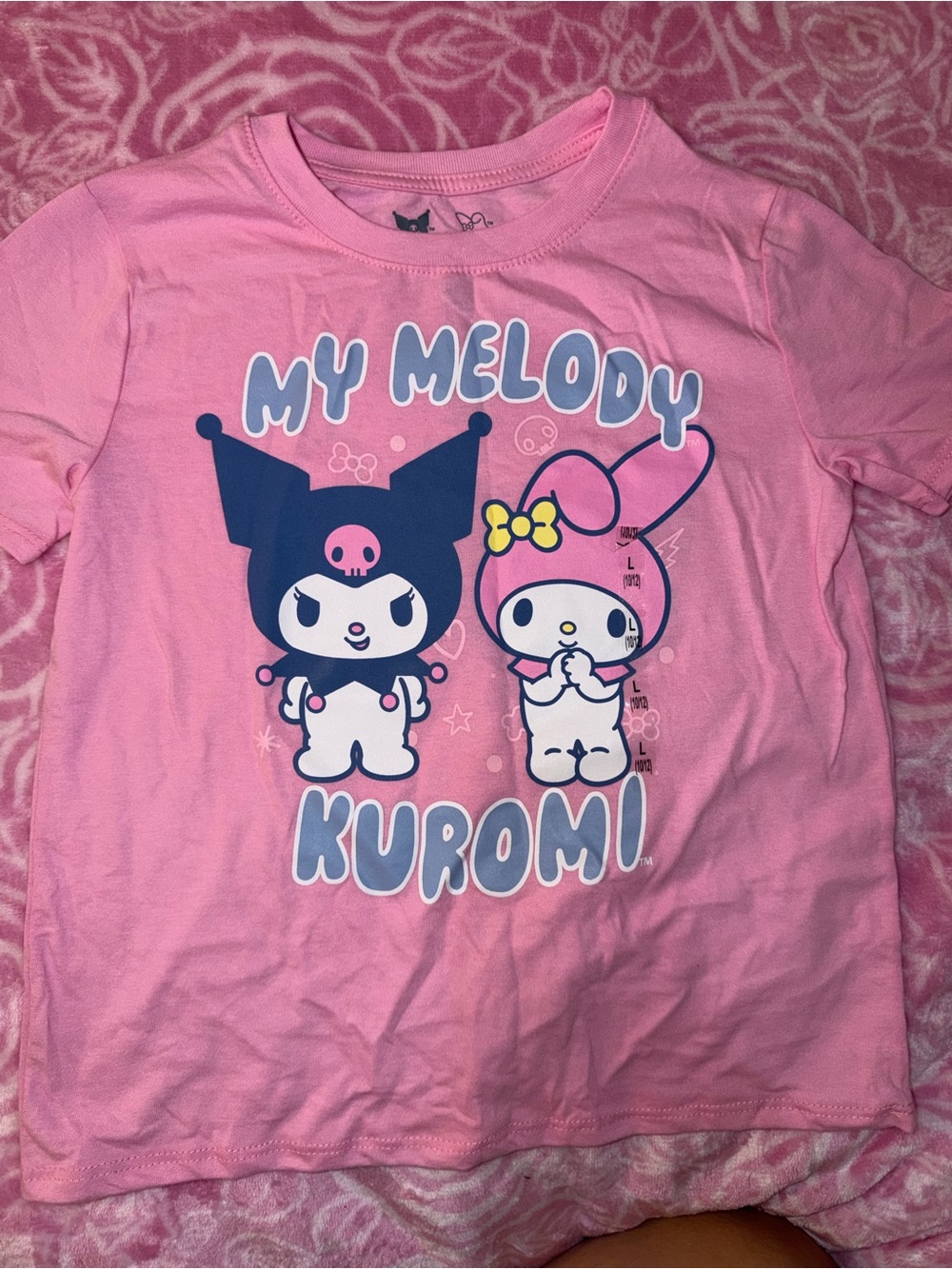 Hello Kitty Hello Sanrio My Melody & Kuromi Pink Graphic Tee L 10/12